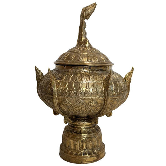 Bronze Ritualschale mit Naga Thailand Laos 19 Jahrhundert