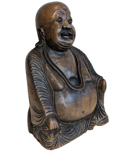 Budai Holz Statue lachender Buddha Figur
