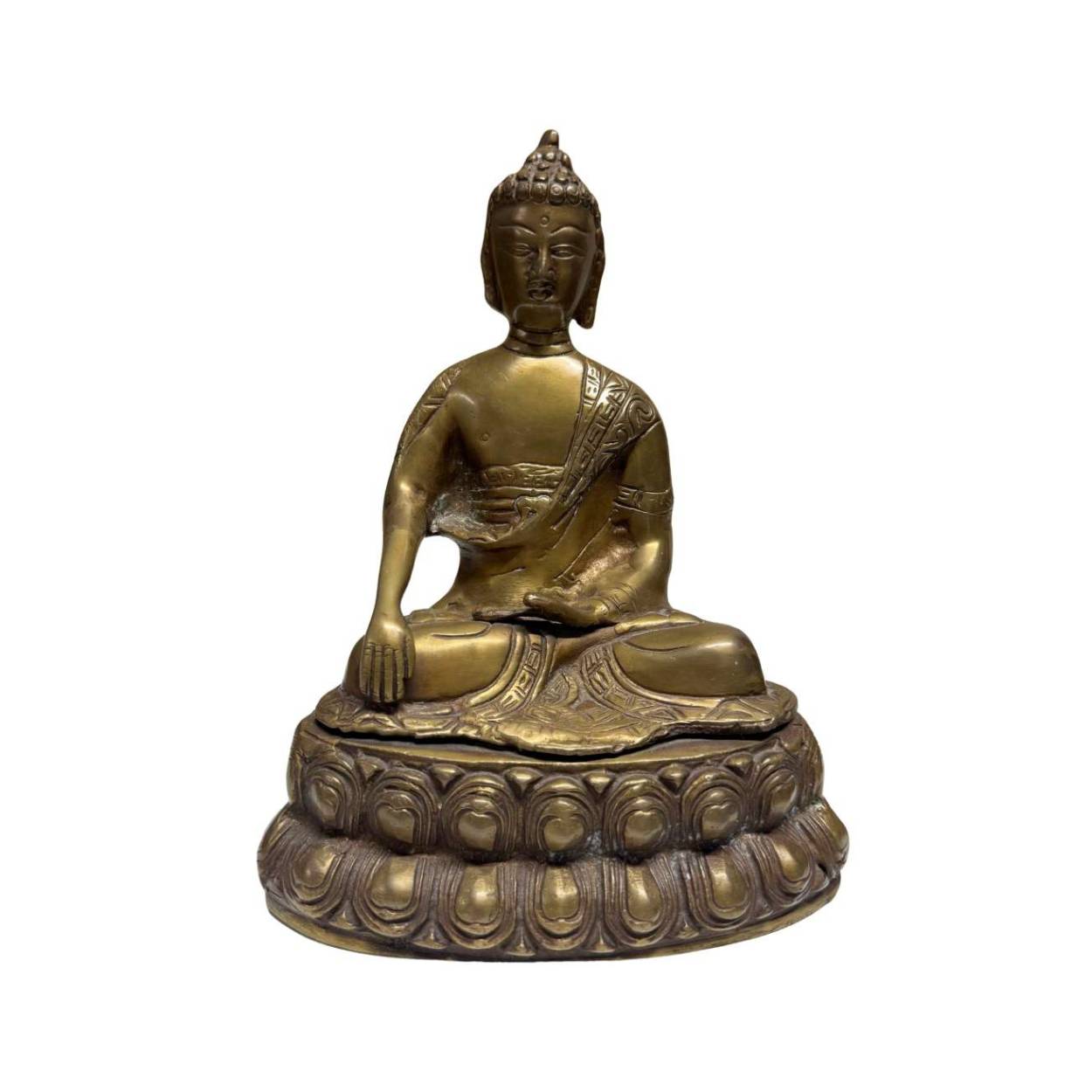 Buddha Figur Bronze China Tibet Bhumisparsha Geste