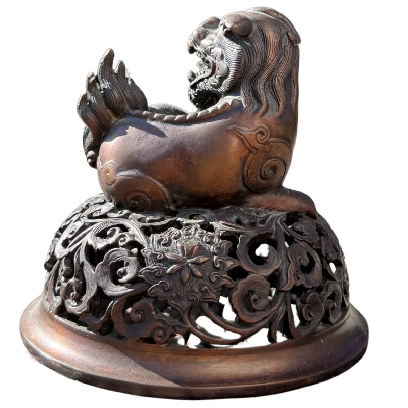 Chinesische Bronze Räucherschale mit Deckel