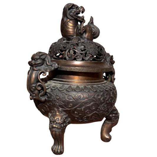 Chinesische Bronze Räucherschale als traditioneller Räucherbehälter