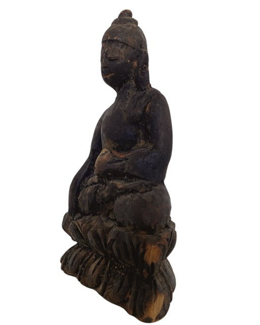 Holz-Buddha Statue – Himalaya Alte Patina | 1stBuddha