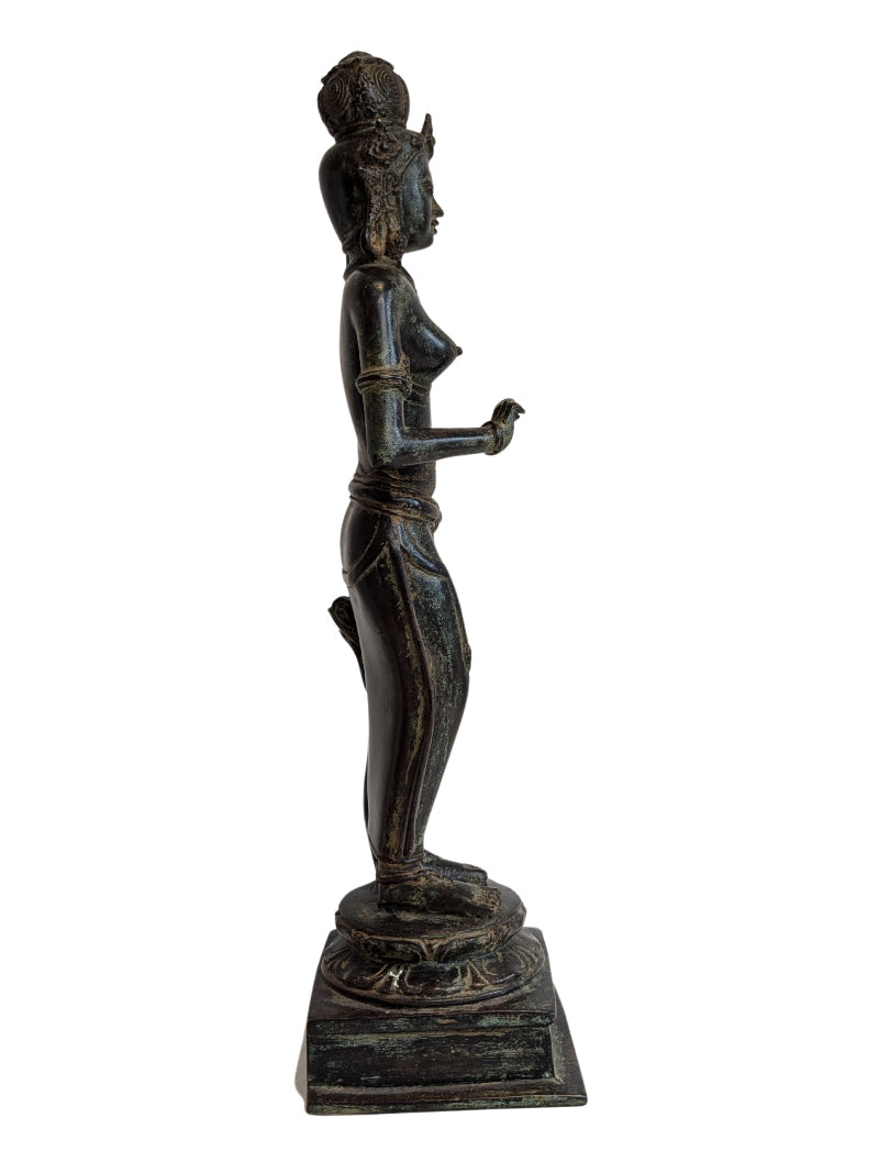 Lakshmi Statue Bronze Indien Göttin des Wohlstands Darstellung
