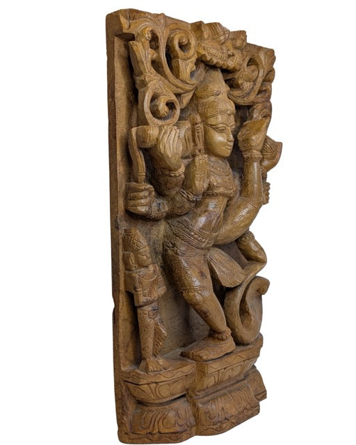 Shiva Nataraja Holz Skulptur Südindien antik 19 Jahrhundert