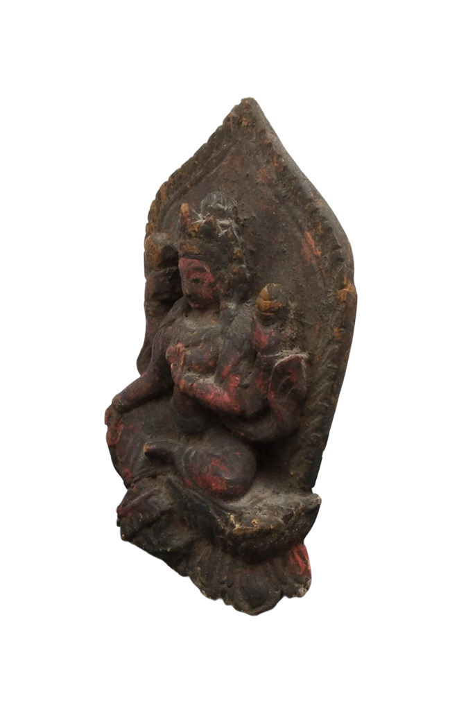 Tara Bodhisattva Holzfigur Himalaya traditionelle Darstellung