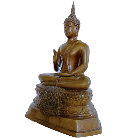Thailändische Buddha-Statue aus Bronze in klassischem sitzendem Stil