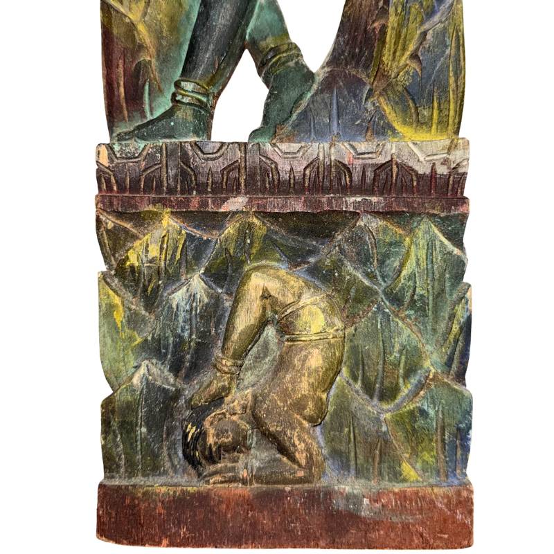 Antike balinesische Tempelstütze Siku-Siku 56cm handgeschnitzt Holz Göttin Figur
