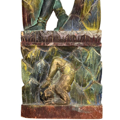 Antike balinesische Tempelstütze Siku-Siku 56cm handgeschnitzt Holz Göttin Figur