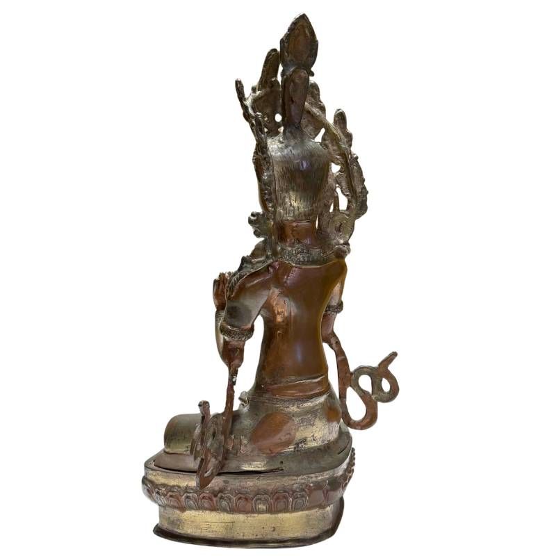 Antike Tara Statue aus Bronze, Kataka Mudra Handgeste, Himalaya-Region, 38 cm Höhe, 3,9 kg schwere Kupferlegierung, 18.-19. Jahrhundert, Lot 431.