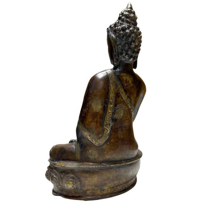 Antike nepalesische Buddha-Statue, sitzend in Vitarka Mudra, schwere Bronze mit 24k Goldspuren, 28,5 cm Höhe, 3,8 kg Gewicht, 18.-19. Jahrhundert, Lot 429.