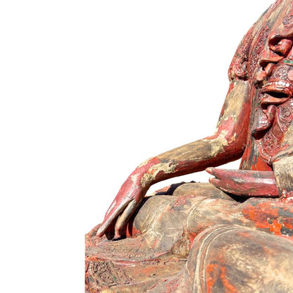 Antike Buddha Holzstatue aus Myanmar
