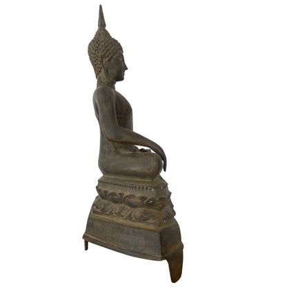 Antike Buddha Statue im Thai Stil aus Bronze