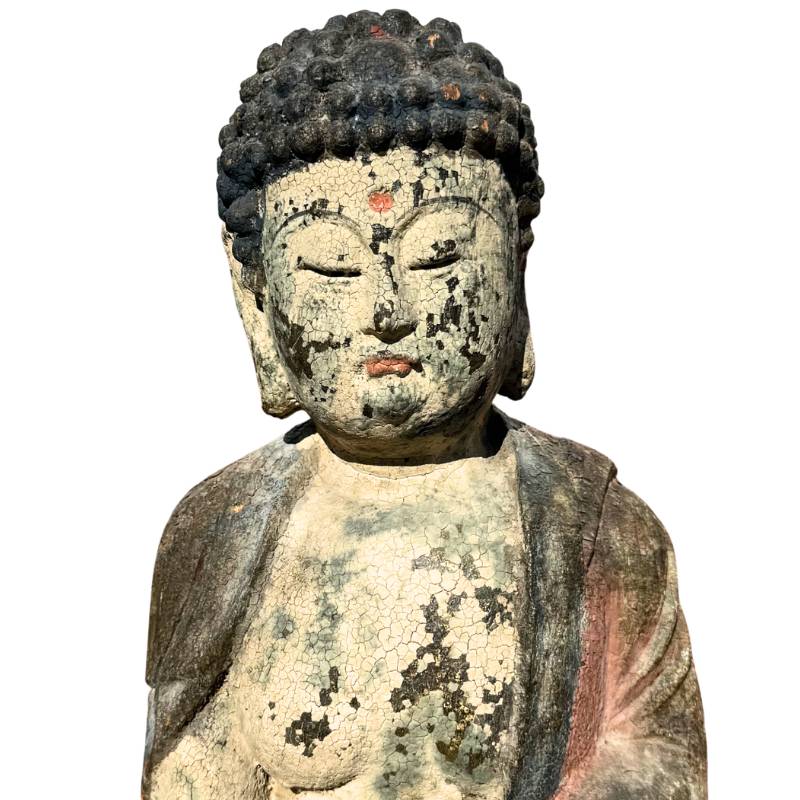 Antike Kwan Yin Figur aus Holz aus China
