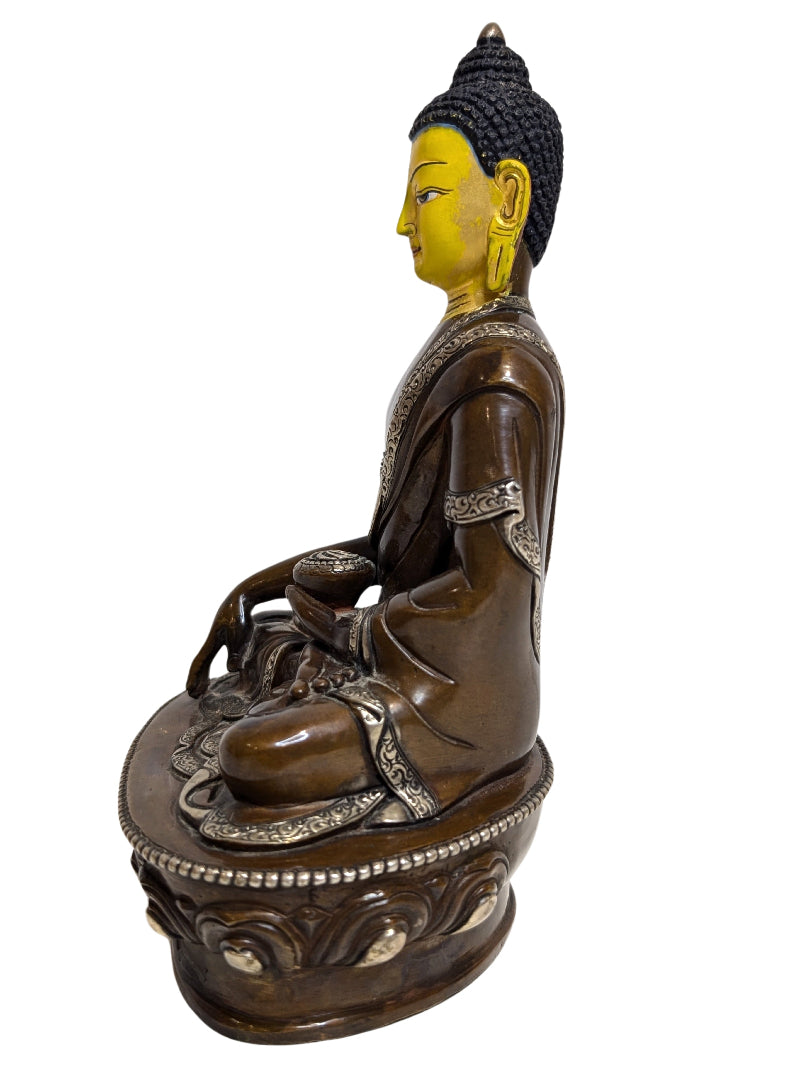 Antiker Bhaisajyaguru Buddha Bronze Tibet 18 Jahrhundert