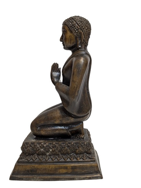 Antiker Buddha kniend Bronze Myanmar 18 19 Jahrhundert