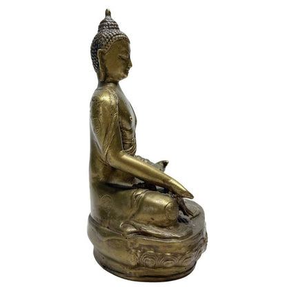 Antiker chinesischer Bronze-Buddha der späten Qing-Dynastie, Lot 458, 20 cm hoch, 1,3 kg schwere Bronze mit Shou-Symbolen und natürlich geriefter Edelpatina, 1stbuddha.