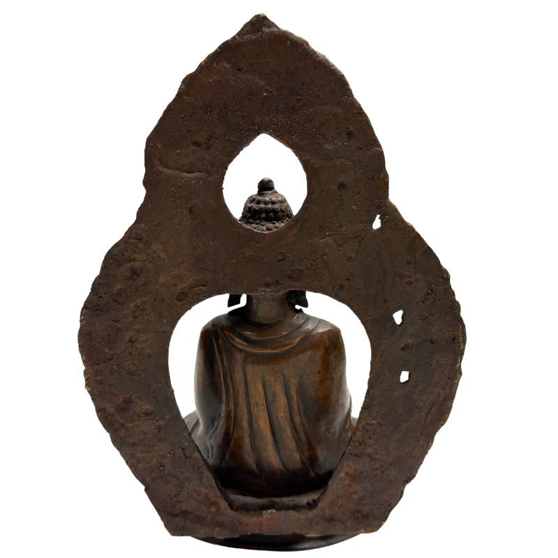 Antiker Himalaya-Buddha aus Bronze in Meditation, Set aus zwei Figuren (19. Jahrhundert), Lot 462, mit Resten originaler Feuervergoldung, Dhyana Mudra auf Lotusthronen, 1stbuddha.