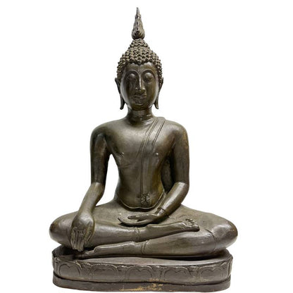 Alt: Antiker thailändischer Bronze-Buddha, Ayutthaya-Tradition, ca. 1780-1850, 47,5 cm.