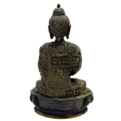 Antikes Paar nepalesischer Buddha-Statuen, feuervergoldete Bronze, Lot 457, frühes 20. Jahrhundert, Patan Newar-Stil, 18,5 cm hoch, Abhaya Mudra, 3,2 kg Gesamtgewicht, 1stbuddha.
