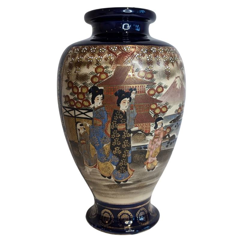 Asiatische Antik Keramik Vase handbemalt Detail