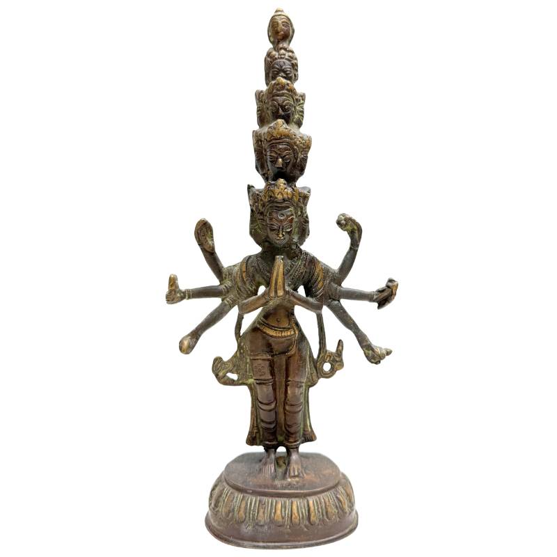 Stehende Avalokiteshvara Bodhisattva Statue aus massiver Bronze, 28,5 cm hoch.