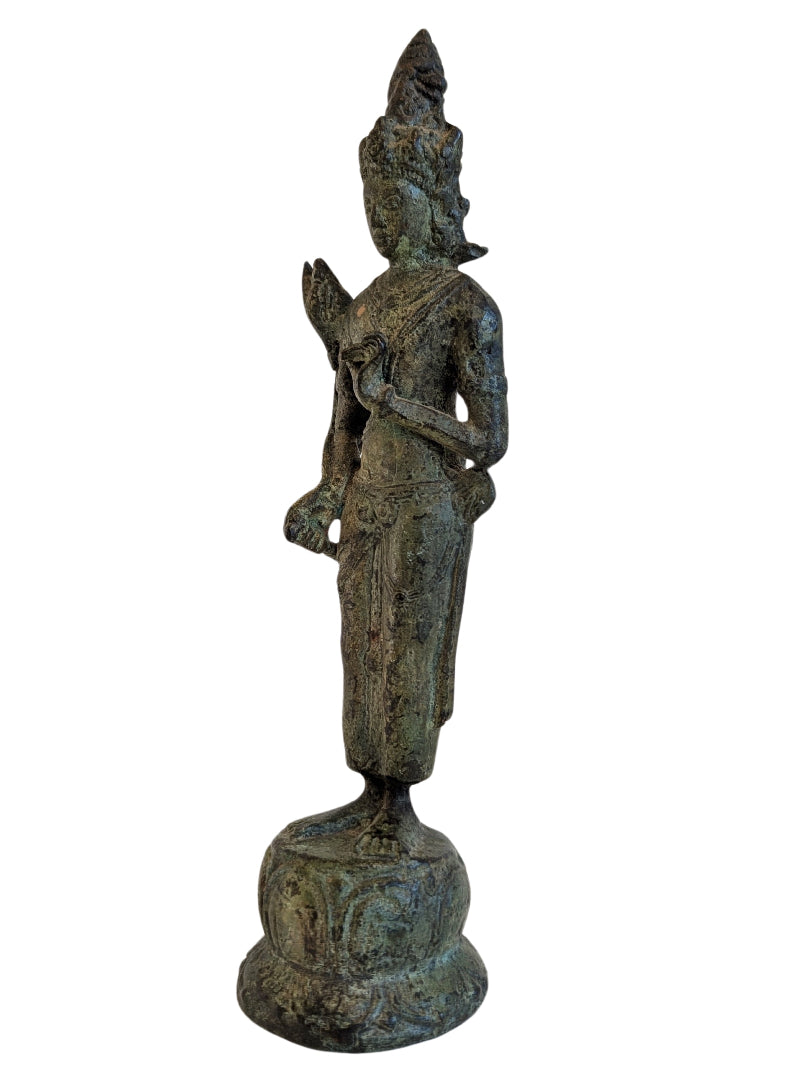 Avalokiteshvara Bronze Figur schlanke Form Südostasien