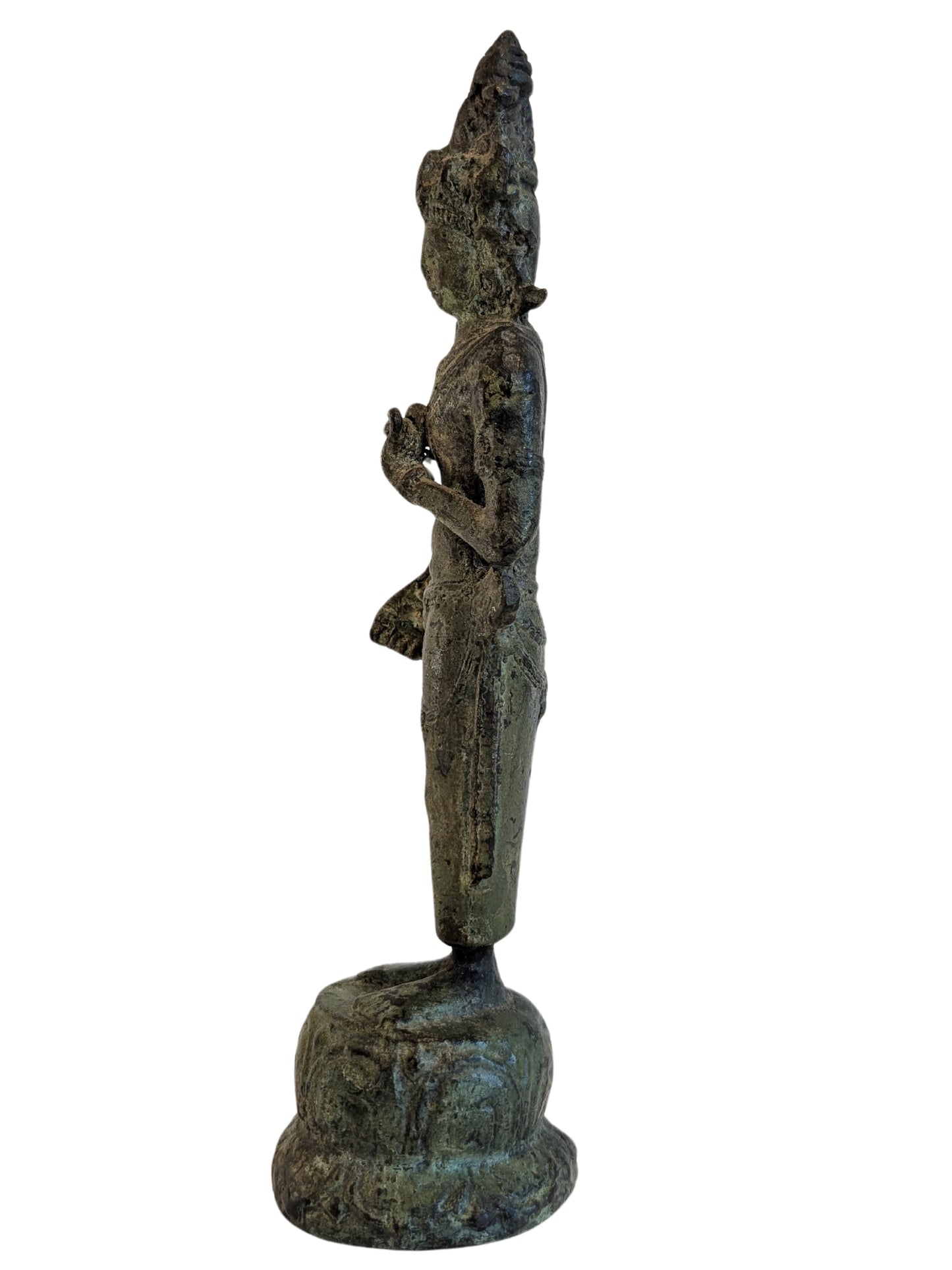 Avalokiteshvara Statue Bronze mit grüner Patina