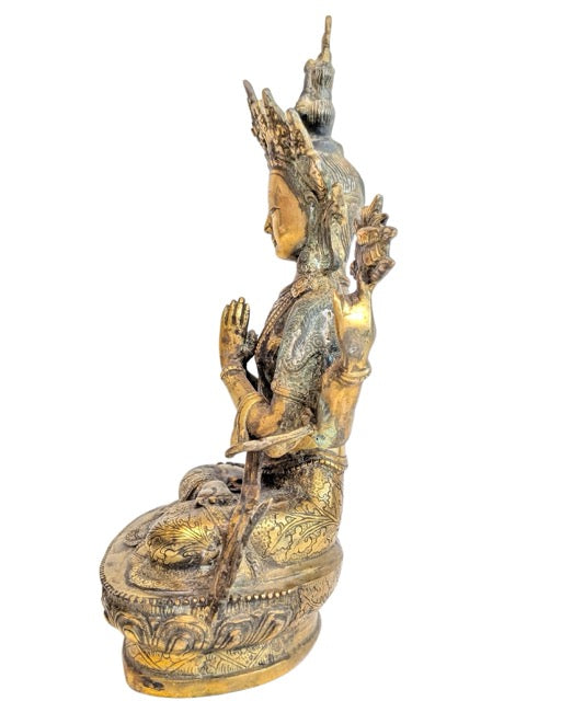 Avalokiteshvara Statue Himalaya Bronze authentisches Objekt