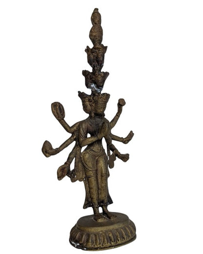 Avalokiteshvara Statue Tibet Bronze auf Lotussockel