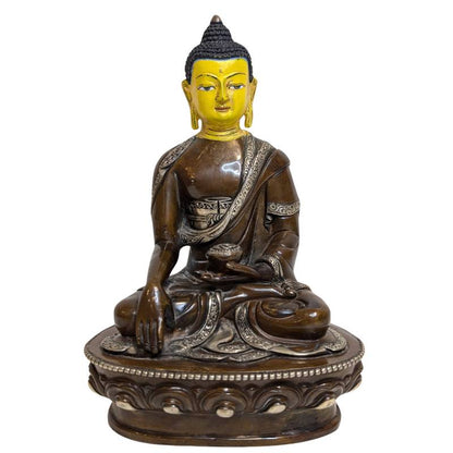Bhaisajyaguru Buddha Bronze Tibet Medizin Buddha mit Schale