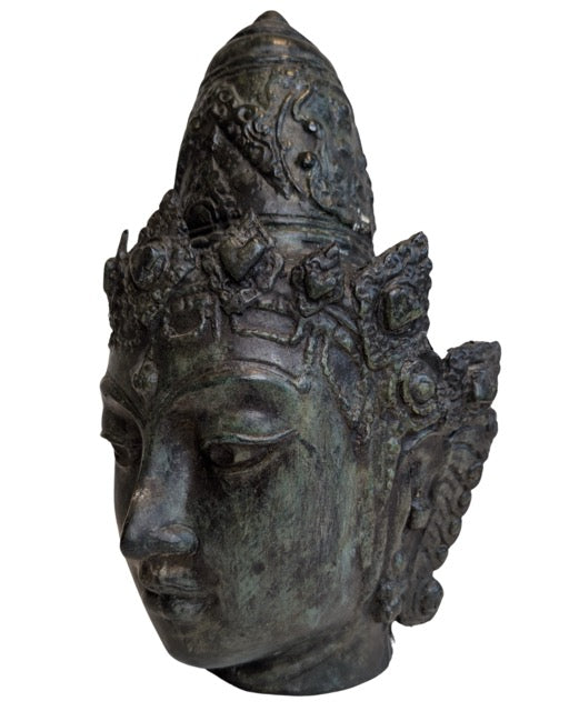 Bodhisattva Bronze Kopf Figur Himalaya
