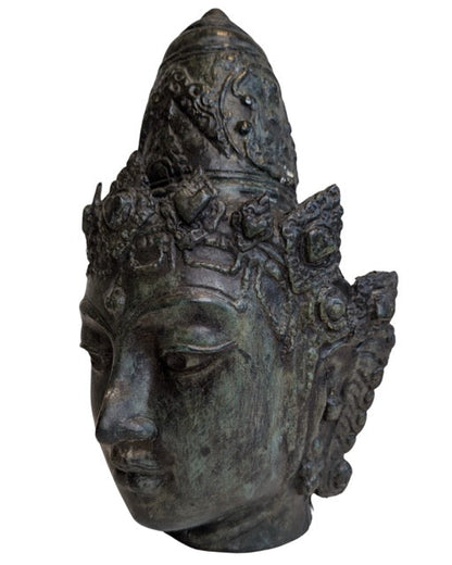 Bodhisattva Bronze Kopf Figur Himalaya