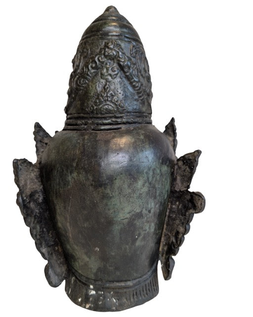 Bodhisattva Kopf Bronze Patina Himalaya