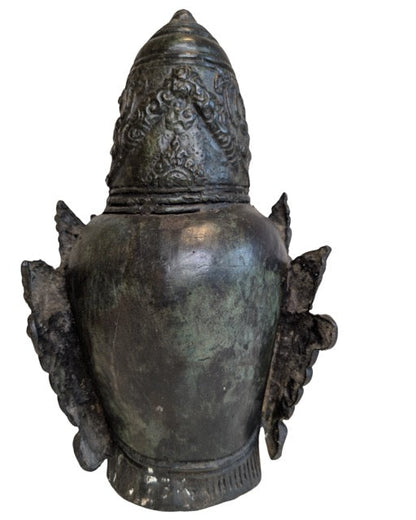Bodhisattva Kopf Bronze Patina Himalaya
