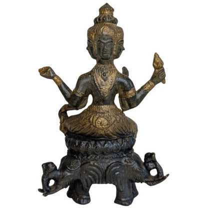 Brahma Statue Bronze feuervergoldet Indien vier Gesichter