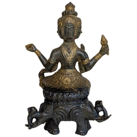 Brahma Statue Bronze feuervergoldet Indien vier Gesichter