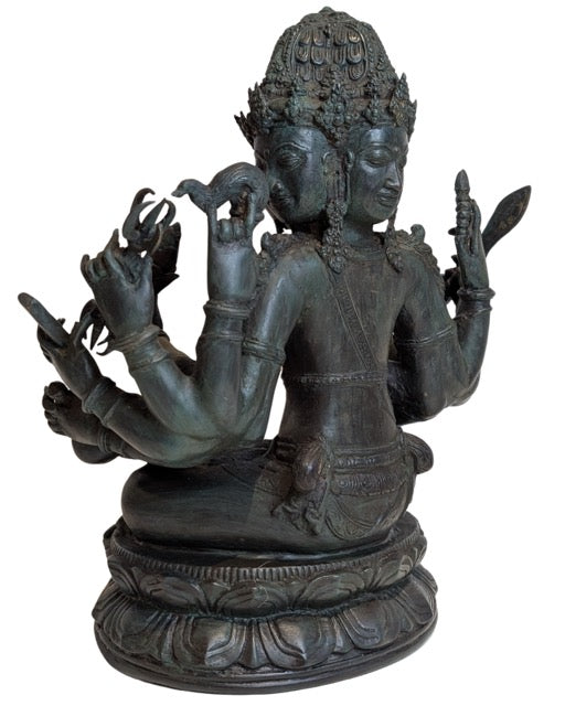 Brahma Statue Bronze Indonesien alte Patina