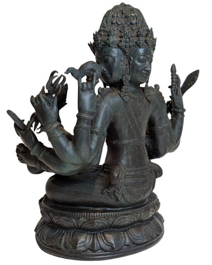 Brahma Statue Bronze Indonesien alte Patina
