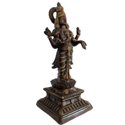 Lakshmi Bronze Statue – Indien Göttin von Glück auf Lotus | 1stBuddha