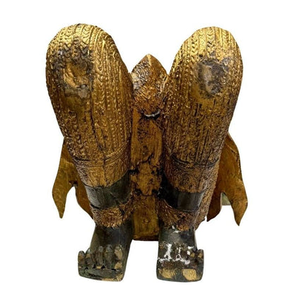 Antike Set thailändischer Guardian Figuren (Tempelwächter) aus Bronze, 19. Jahrhundert, 56 cm hoch, 15 kg massiv, Reste von Feuervergoldung, Lot 433, 1stbuddha.