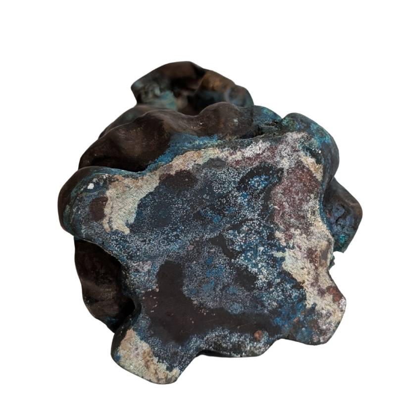 Budai Bronze China Figur mit Oxidation und gewachsener Patina lachender Buddha