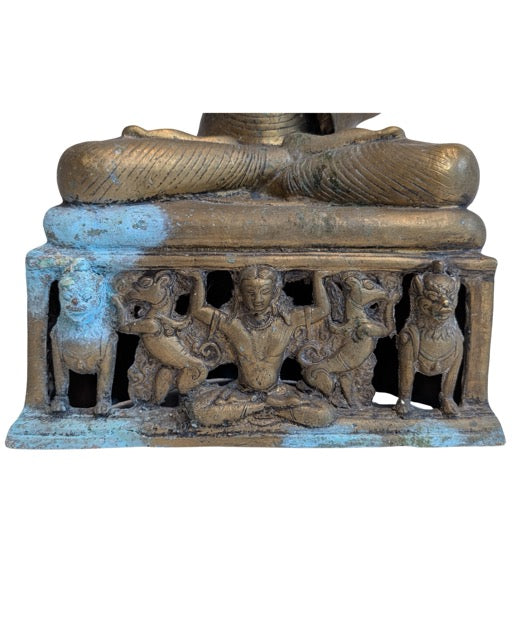 Buddha Bronze Asien Dharmachakra Lehre Darstellung