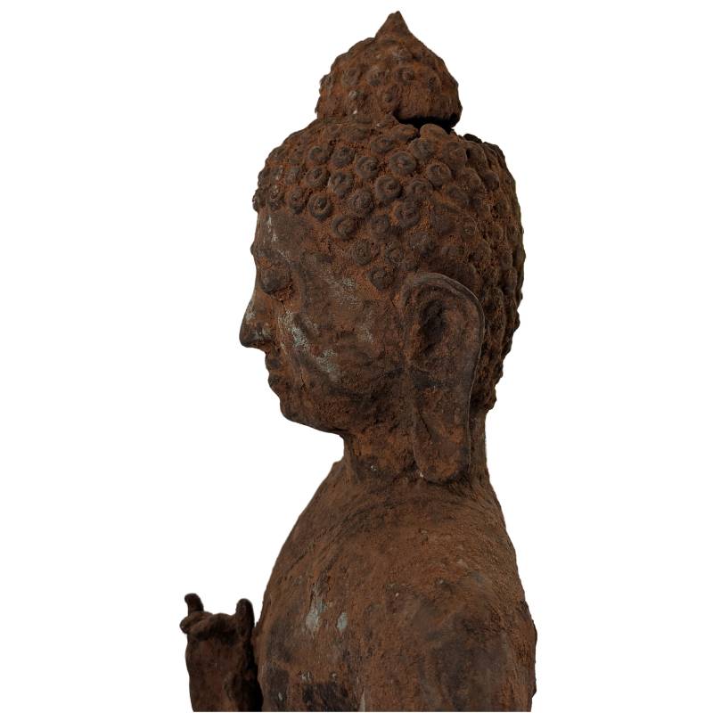 Buddha Bronze Birma Patina Tiefenstruktur Detail