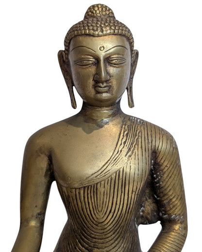 Buddha Bronze Indien Nepal mit Elefantenbasis
