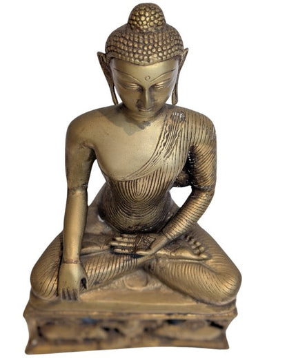 Buddha Bronze Indien Nepal auf Lotusfigur