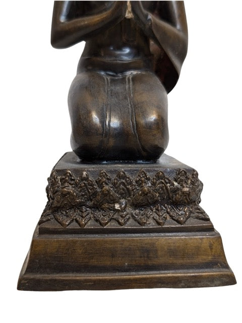 Buddha Bronze Myanmar kniend 18 19 Jahrhundert
