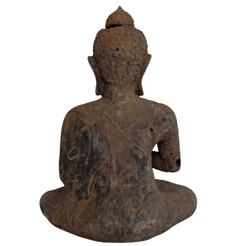 Buddha Bronze Myanmar Ushnisha Haarstruktur