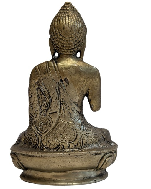 Buddha Bronze Sino Himalaya antik mit Patina