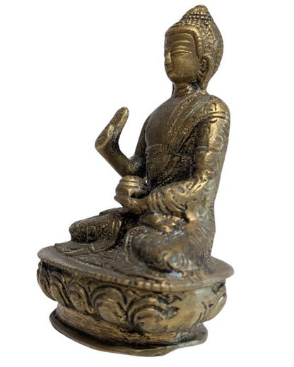 Buddha Bronze Tempelbild Himalaya traditionelle Darstellung