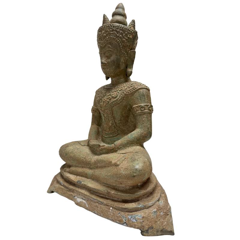 buddha bronze thailand authentische patina natuerliche alterung